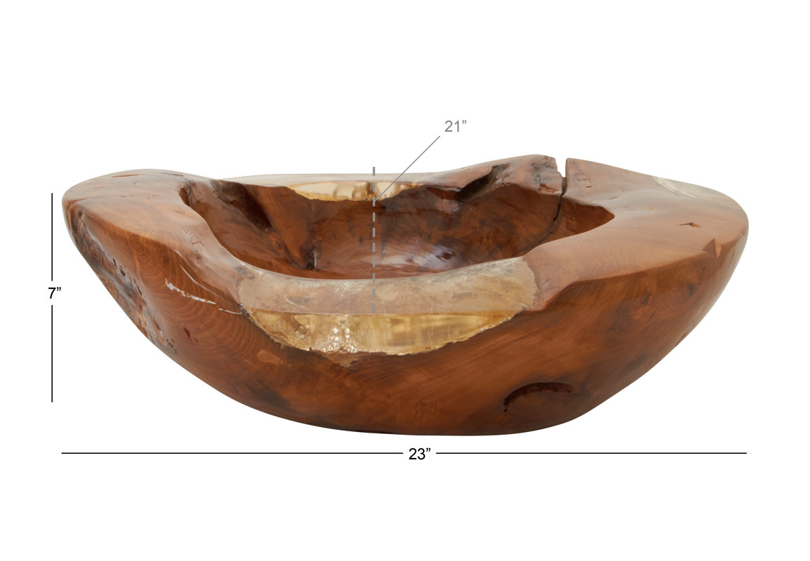 Cole & Grey Teak Wood Resin Decorative Bowl & Reviews Wayfair